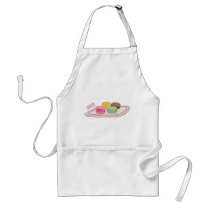 Macaron cartoon illustration  adult apron