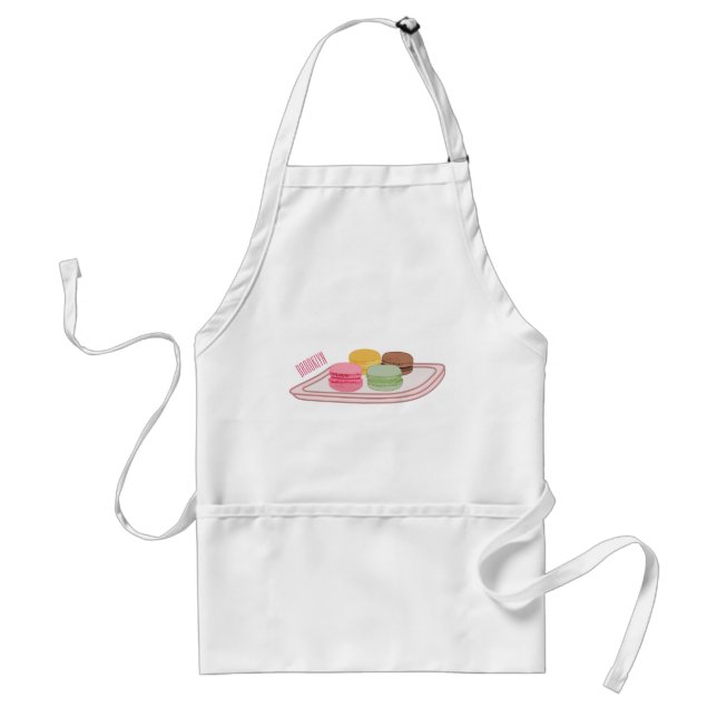 Macaron cartoon illustration  adult apron (Front)