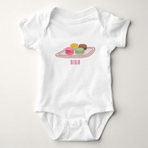 Macaron cartoon illustration baby bodysuit