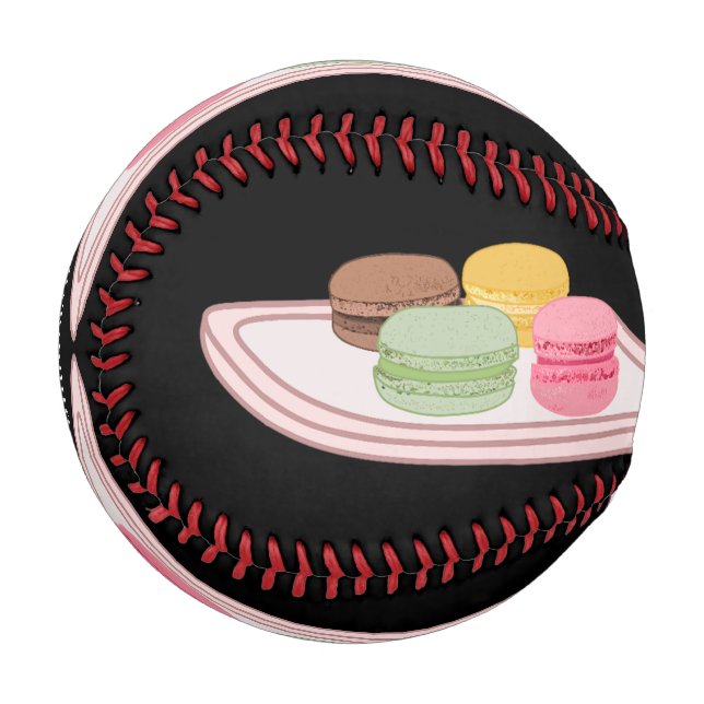Macaron cartoon illustration  baseball (Front Left)