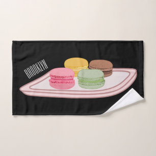 Macaron cartoon illustration bath towel set