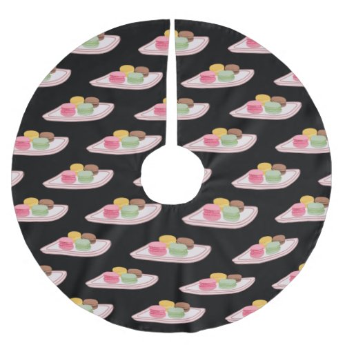 Macaron cartoon illustration  brushed polyester tree skirt