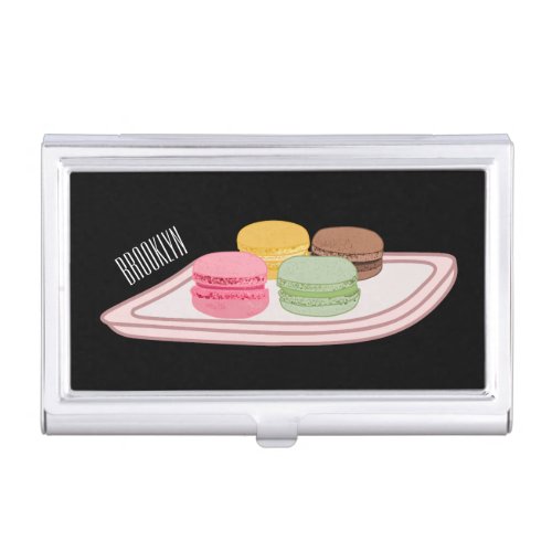 Macaron cartoon illustration  business card case