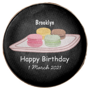 Macaron cartoon illustration chocolate covered oreo