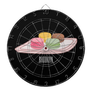Macaron cartoon illustration  dart board