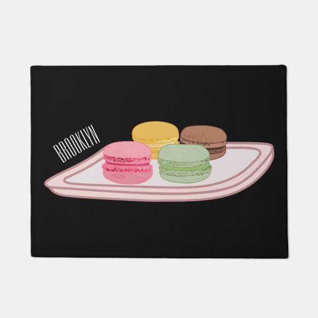 Macaron cartoon illustration  doormat (Front)