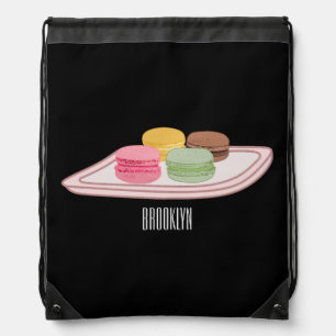 Macaron cartoon illustration drawstring bag