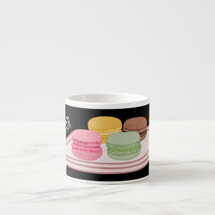 Macaron cartoon illustration espresso cup