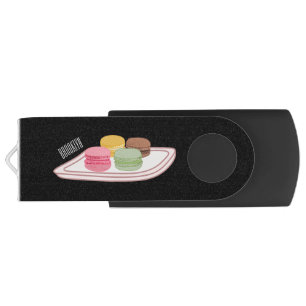 Macaron cartoon illustration flash drive