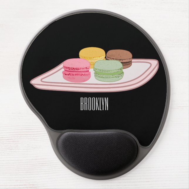 Macaron cartoon illustration  gel mouse pad (Front)