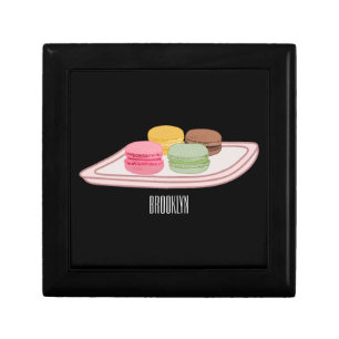 Macaron cartoon illustration  gift box