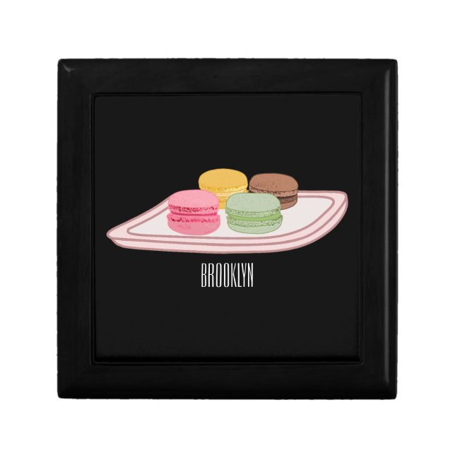 Macaron cartoon illustration  gift box (Front)
