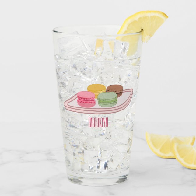 Macaron cartoon illustration  glass (Back Ice)