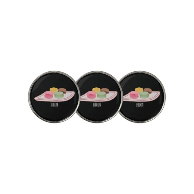 Macaron cartoon illustration  golf ball marker (3 Up)