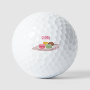 Macaron cartoon illustration golf balls