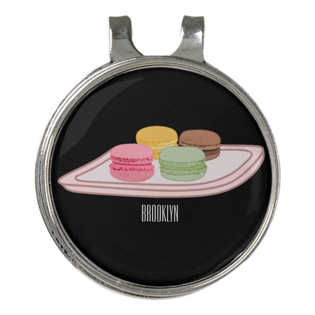Macaron cartoon illustration  golf hat clip (Front)