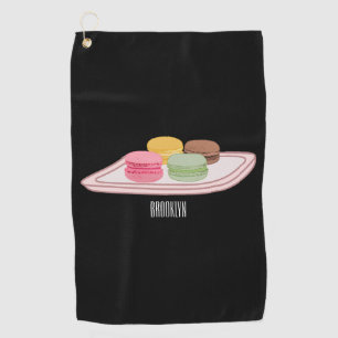 Macaron cartoon illustration  golf towel