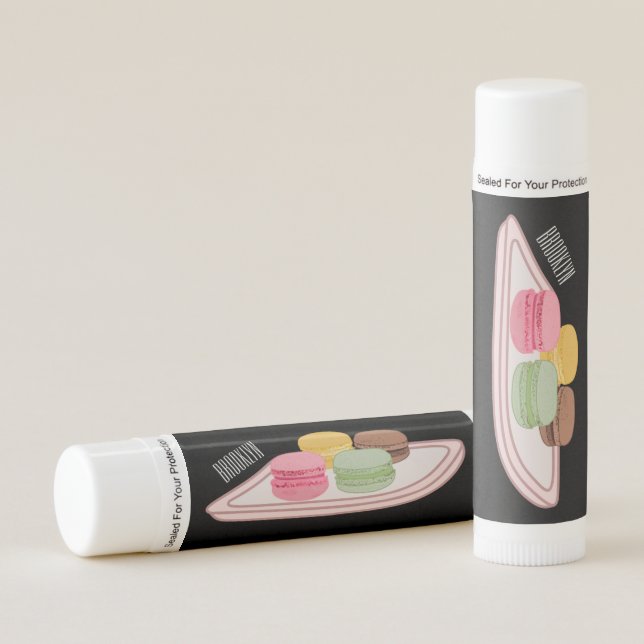 Macaron cartoon illustration  lip balm (Front)