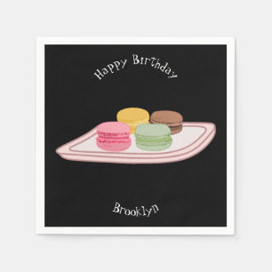 Macaron cartoon illustration napkins