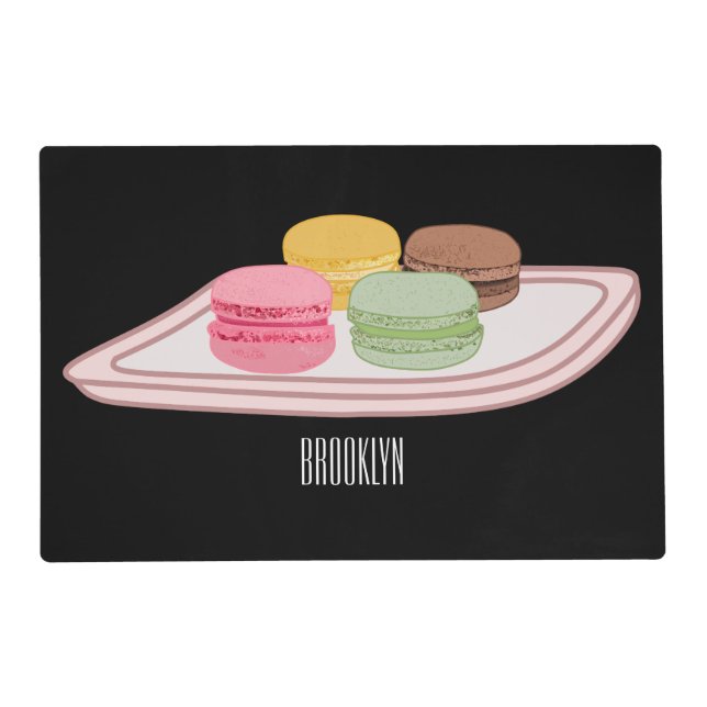 Macaron cartoon illustration  placemat (Front)