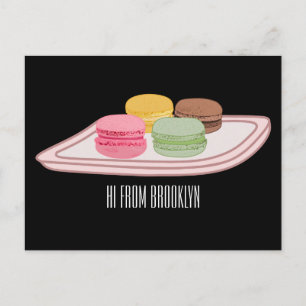 Macaron cartoon illustration postcard