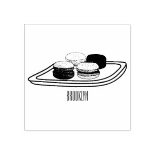 Macaron cartoon illustration rubber stamp