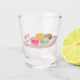 Macaron cartoon illustration  shot glass