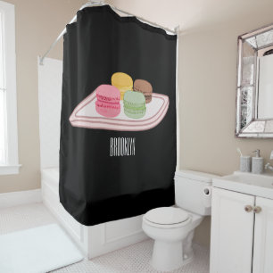 Macaron cartoon illustration  shower curtain