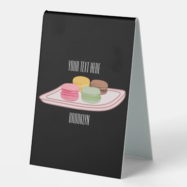 Macaron cartoon illustration  table tent (Front)