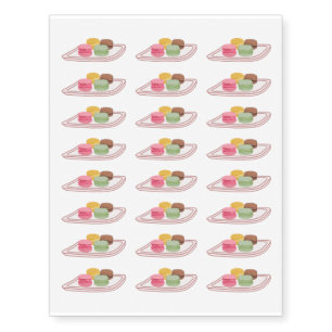 Macaron cartoon illustration temporary tattoos