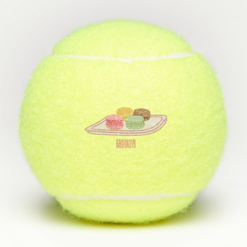 Macaron cartoon illustration  tennis balls