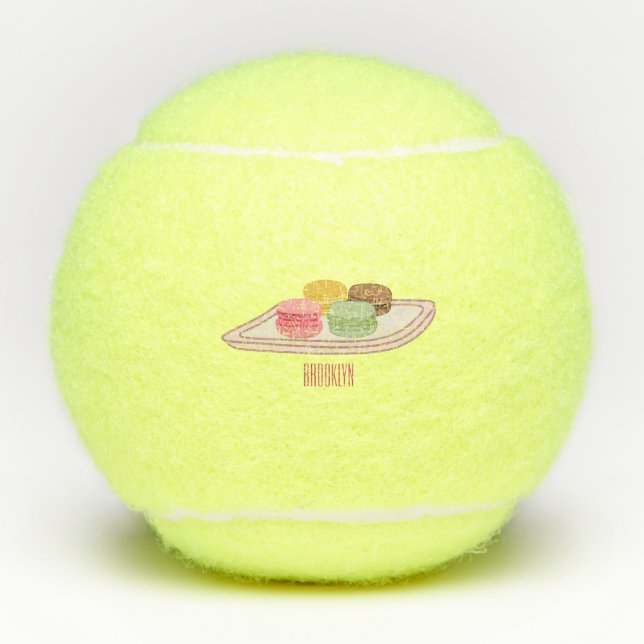 Macaron cartoon illustration  tennis balls (Front)