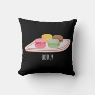 Macaron cartoon illustration throw pillow