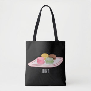 Macaron cartoon illustration  tote bag