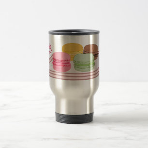 Macaron cartoon illustration travel mug