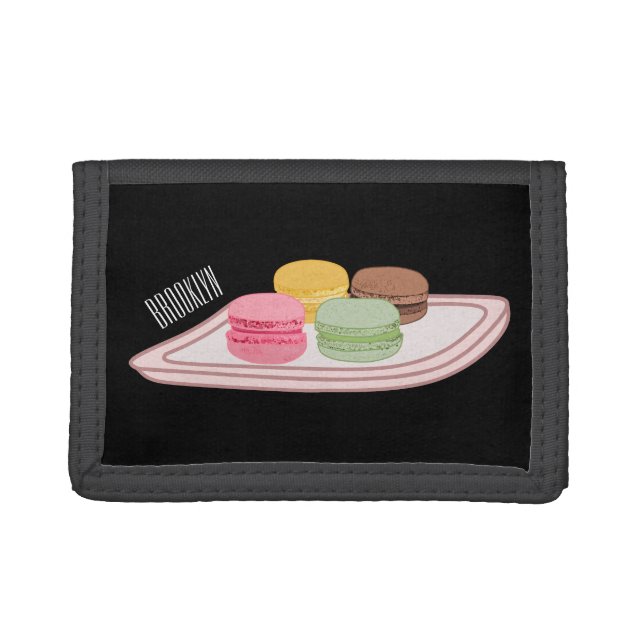 Macaron cartoon illustration  trifold wallet (Front)