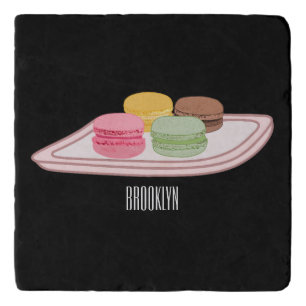 Macaron cartoon illustration trivet