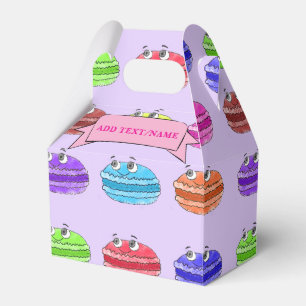Macaron Cartoon Pattern Custom Name Favor Boxes