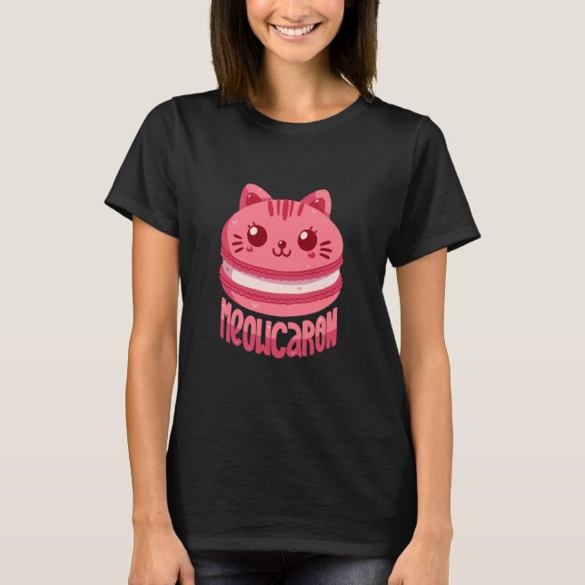 Macaron Cat Pun T-Shirt (Front)