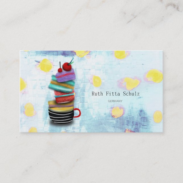 Macaron Catering Polka Dots Business Card (Front)