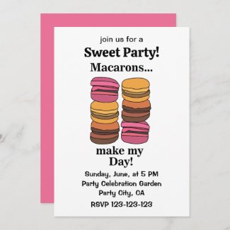 Macaron Colorful Sweet Party Invitation
