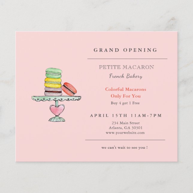 Macaron, Cookie shop Grand Opening   Flyer (Front)