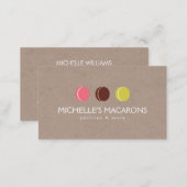 MACARON COOKIE TRIO LOGO on KRAFT PAPER for Bakery Business Card (Front/Back)