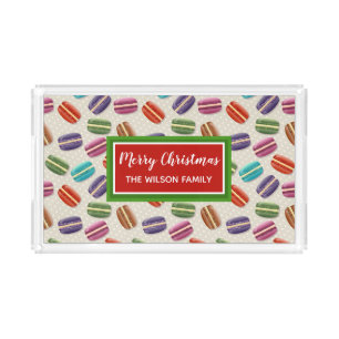 Macaron Cookies Custom Christmas Acrylic Tray
