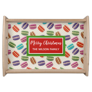 Macaron Cookies Custom Christmas Serving Tray