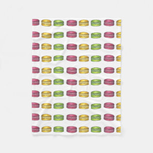 Macaron Cookies French Bakery Pastry Patisserie Fleece Blanket