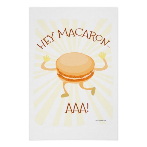 Macaron Dance Cookie Cute Cartoon Fun Design Poster