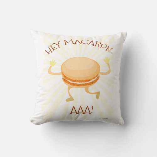 Macaron Dance Cookie Cute Cartoon Slogan  Throw Pillow