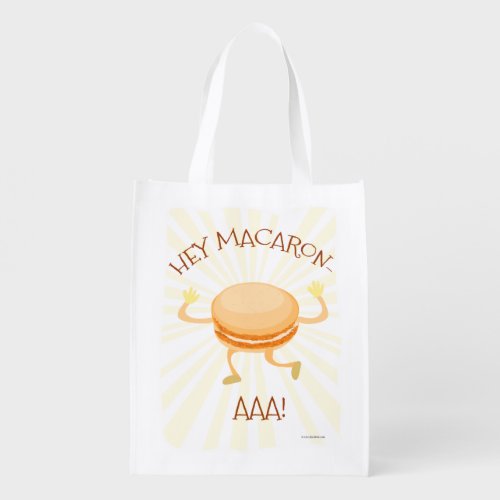 Macaron Dance Time Cookie Cartoon Slogan  Grocery Bag