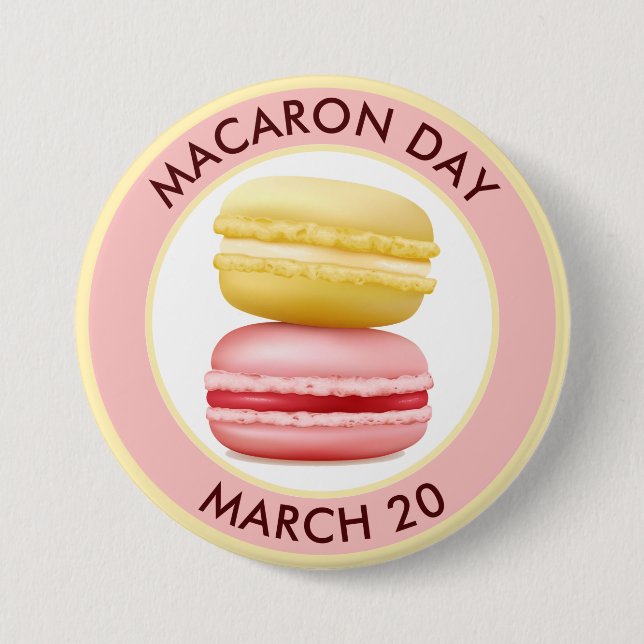 Macaron Day, macarons  Button (Front)